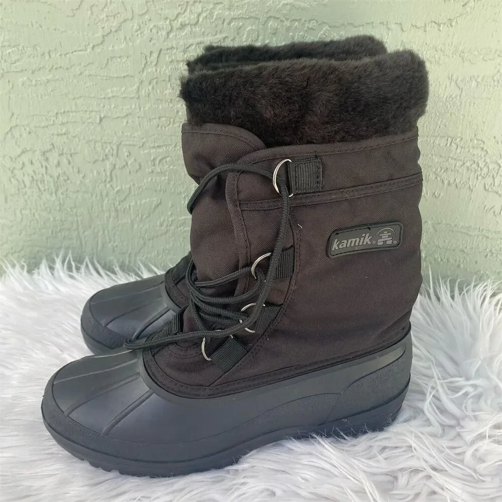 Kamik  Snow Boots Size 9 Black Waterproof Insulated Winter